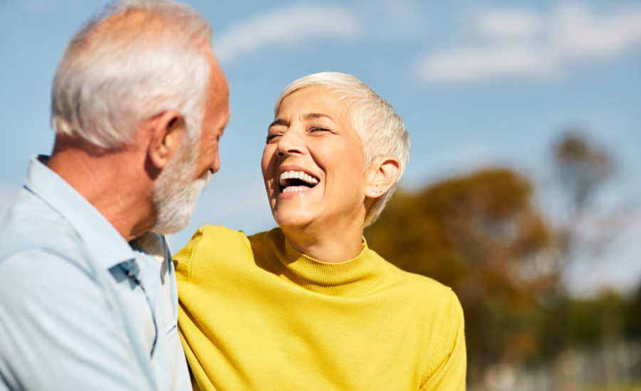 senior couple happy elderly love together