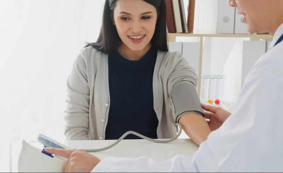 Woman with hypertension